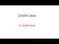 1 Installing java Learn java programming from beginning