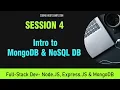 Full-Stack Web Development Course for Beginners Session 4 Intro to MongoDB and Lab 10