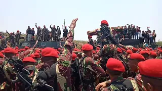 Download Baret Merah!!! Aksi Yel yel prajurit kopassus bikin merinding !  | HUT TNI 74 MP3