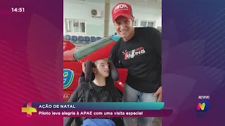 Ação de Natal: piloto leva alegria à APAE com visita especial!