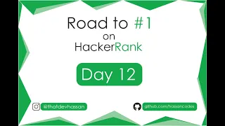 Python Coding Live HackerRank Problem Solving Day 12 Road to on HackerRank