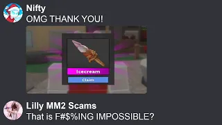 Buying GODLIES From MM2 Scammers Then Telling Them I Actually Got It