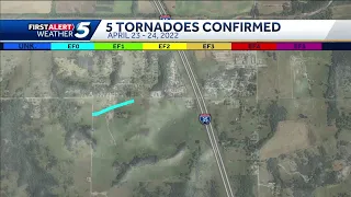 National Weather Service reports at least 5 tornadoes during weekend storms