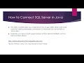 How to Connect SQL Server in Java