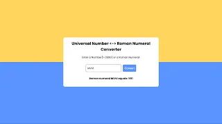 Roman Numeral Converter HTML CSS Javascript