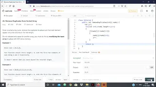 LeetCode 26 Remove Duplicates from Sorted Array Coding Interview Problem