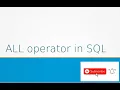 ALL operator in SQL DBMS Malayalam Tutorial