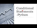 Python Fundamentals - Conditional Statements