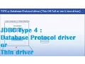 JDBC type 4 Driver