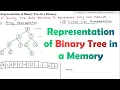 Representation of Binary Tree in a Memory using Array and Linked List