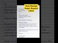 Road damage repair request letter