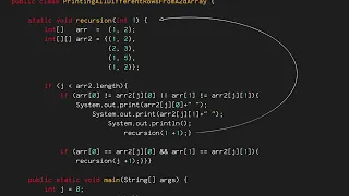 Printing All Different Rows From A 2d Array Using Recursion