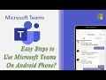 How to Use Microsoft Teams on Android Phone Microsoft Teams Join Meeting Android Data Recovery