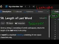 LeetCode Length of Last Word in JAVA using methods scanners strings scanner next hasNext