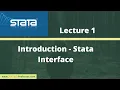 Lecture 1 Introduction to Stata Stata Interface