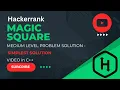 Forming a magic Square HackerRank C Solution Optimized Explained Step-by-Step