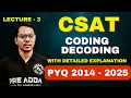 CSAT 2025 Reasoning Coding-Decoding PYQs 2014-25 Solved UPSC Prelims Practice Set II preadda