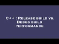 C Release build vs Debug build performance