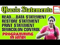 Qbasic Statements in Hindi Read Data Restore Print Statements - Computer Programming Language