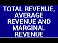 Total revenue average revenue and marginal revenue