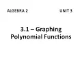 Algebra 2 - 3 1 Graphing Polynomial Functions