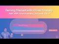 Getting Started with Cloud Foundry SAP BTP Cloud Foundry Personal Cloud Foundry