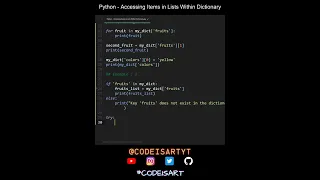 Accessing Items in Lists Within Dictionary in Python Python Examples Python Coding Tutorial