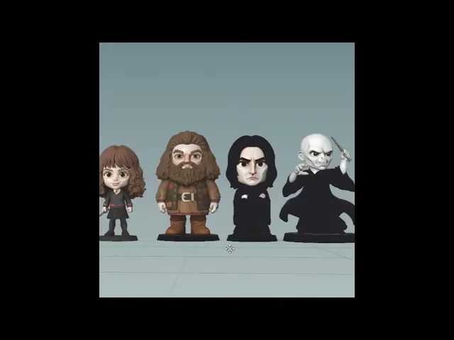 Harry Potter STL Files - Harry Hermione Ron - Wizarding World 3D Print Models video thumbnail