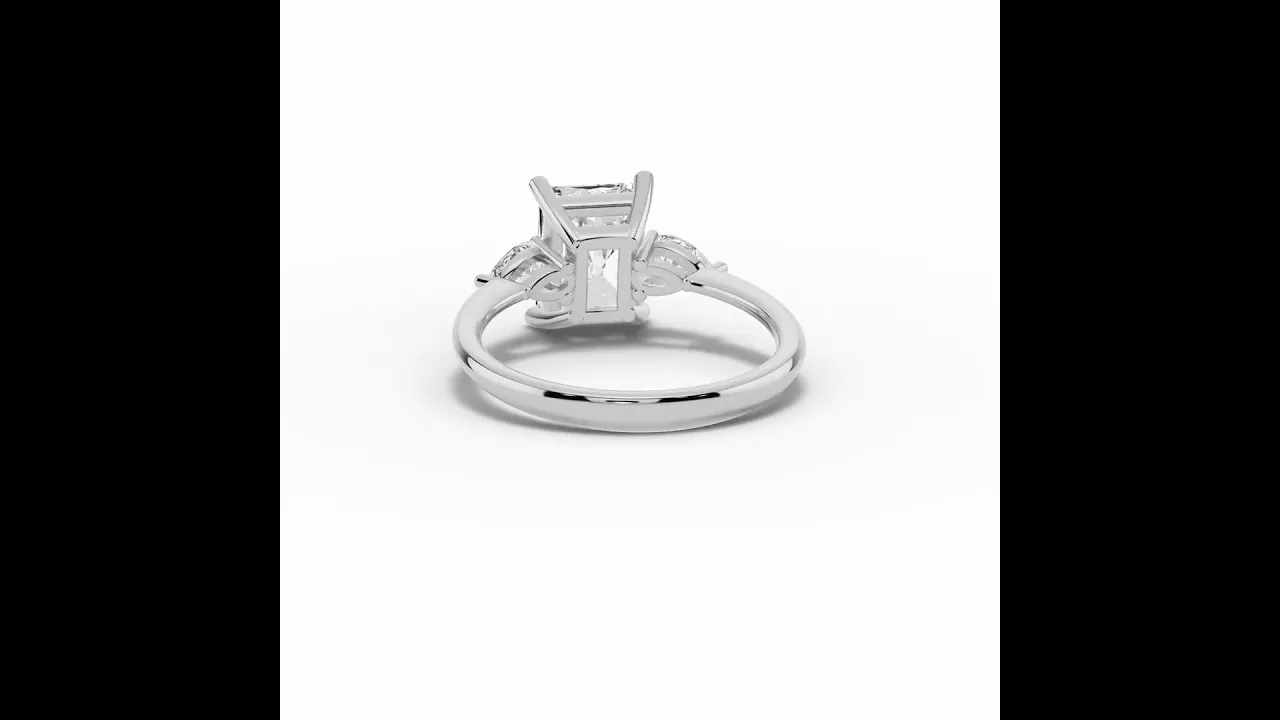 Vionne Radiant Three-Stone Engagement Ring