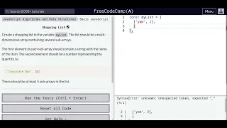 Lesson 48 Basic JavaScript Shopping List