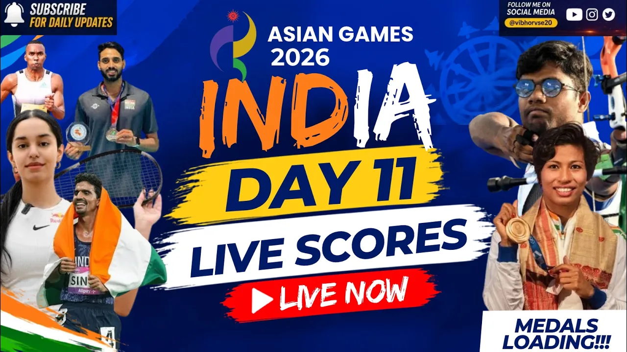 Live: Asian games 2026 Day 11 India! Shooting, Squash, Archery, Volleyball, Boxing Medals!!! Scores 2026-09-29 05:05