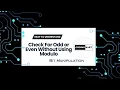 CHECK FOR ODD OR EVEN WITHOUT USING MODULO BIT MANIPULATION TUTORIAL - 28 DSA PLAYLIST