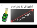What is the width and height of a 65 inch TV