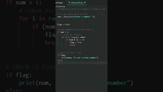 Python Program to Check Prime Number Python Practice exercise Python shorts