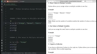 Python Variables Assign Multiple Values