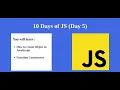 Day 5 - JavaScript Tutorial Create Object in JavaScript Function Constructor
