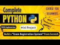 Build a Exam Registration System in Python Mini Project Python Full course for Beginners