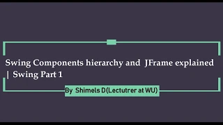 Java GUI Swing Components hierarchy and Introduction to JFrame