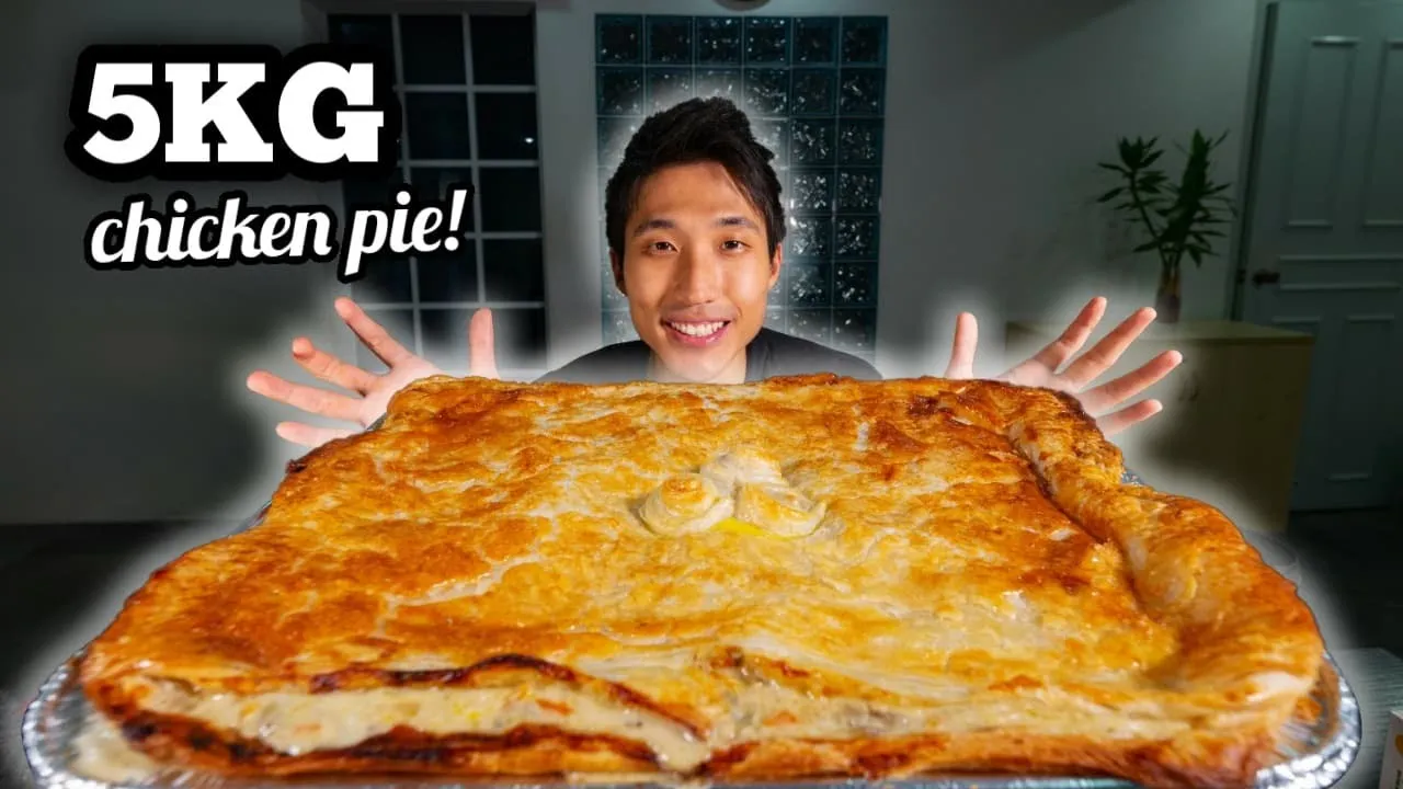 11 LB MASSIVE Party Size Chicken Pie Challenge!     Chicken Pot Pie Mukbang!