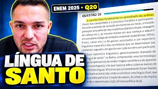 Questão 20 ENEM 2025: a língua de santo e seu patrimônio | Linguagens