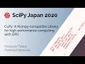 CuPy A Numpy-compatible Library for HPC with GPU Masayuki Takagi SciPy Japan 2020