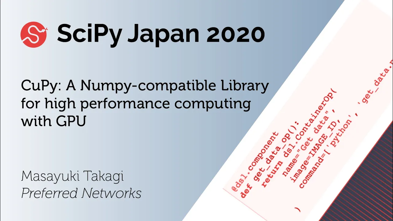 Image from CuPy: A Numpy-Compatible Library for HPC with GPU
