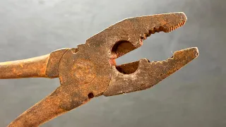 rusted and fully jammed plier restoration