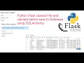 Python Flask Upload File and validate before save to Database using Flask SQLAlchemy