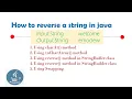 How to reverse a string in java Part - 1