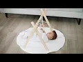 Poppyseed Play - Natural Gym with Gray Toys and Round Mat