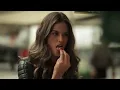 Sexy Brunette in a Leather Mini Skirt Leather Jacket
