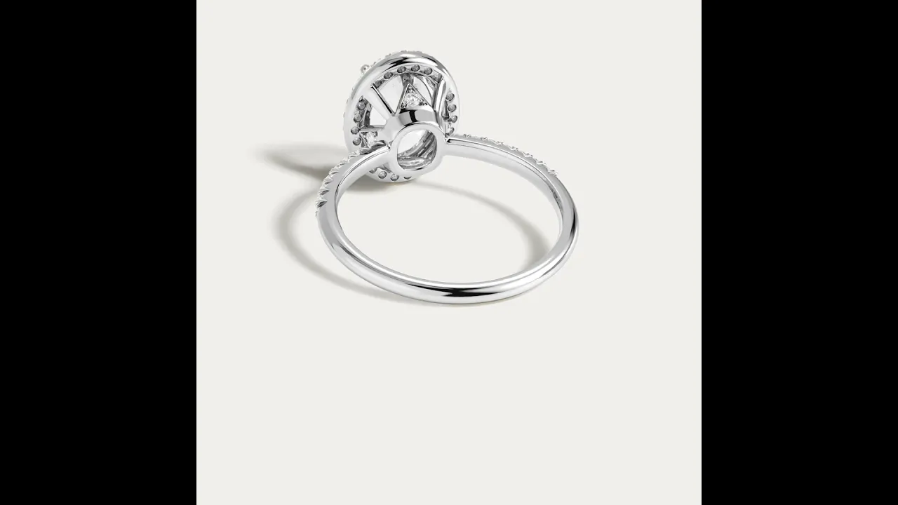 Zaira丨Halo Design Lab-Grown Diamond Modern Vintage Engagement Ring