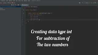 SUBTRACTION OF TWO NUMBERS IN JAVA JAVA PROGRAMMING CODING IN JAVA