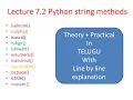 lecture 7 2 Python string methods isalnum isalpha isascii etc